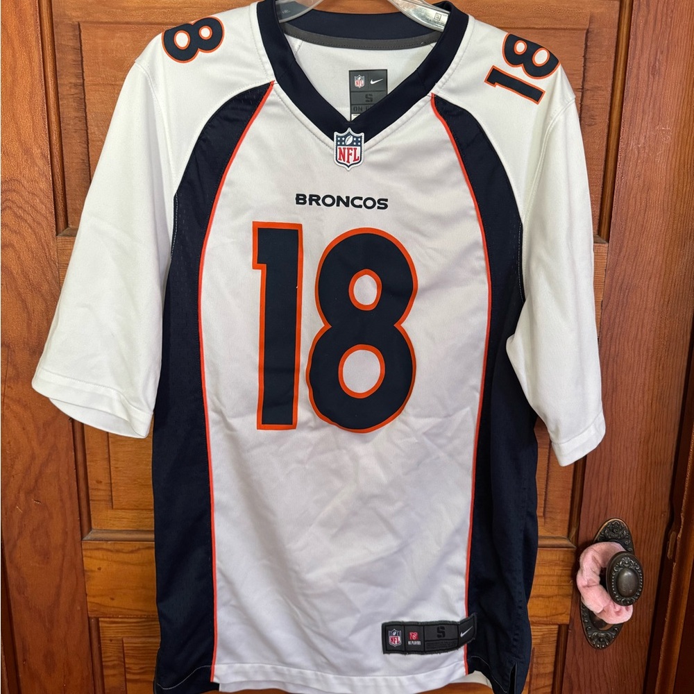 Nike Men's White and Navy Football Jersey